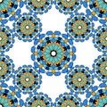 Gorgeous seamless pattern from blue Moroccan tiles, ornaments.