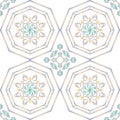 Gorgeous seamless pattern from blue Moroccan tiles, ornaments. Royalty Free Stock Photo