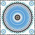 Gorgeous seamless pattern from blue Moroccan tiles, ornaments. Royalty Free Stock Photo