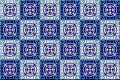 Gorgeous seamless pattern from dark blue and white Moroccan, Portuguese tiles, Azulejo, ornaments. Can be used for Royalty Free Stock Photo