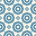 Gorgeous seamless pattern from dark blue and white Moroccan, Portuguese tiles, Azulejo, ornaments. Can be used for Royalty Free Stock Photo