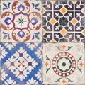 Gorgeous seamless pattern Moroccan Portuguese tiles