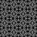 Gorgeous seamless pattern with silver decorative ornament on black background