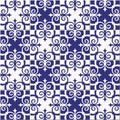 Gorgeous seamless pattern white blue Moroccan, Portuguese tiles, Azulejo, ornaments. Can be used for wallpaper, pattern Royalty Free Stock Photo
