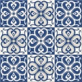 Gorgeous seamless pattern white colorful Moroccan, Portuguese tiles, Azulejo, ornaments.