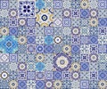 Gorgeous seamless pattern white colorful Moroccan, Portuguese tiles, Azulejo, ornaments. Can be used for wallpaper