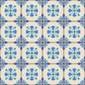 Gorgeous seamless pattern white Turkish, Moroccan, Portuguese tiles, Azulejo, ornament. Royalty Free Stock Photo