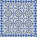 Gorgeous seamless pattern white Turkish, Moroccan, Portuguese tiles, Azulejo, ornament. Royalty Free Stock Photo