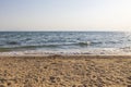 Gorgeous seascape view. Mediterranean sea surface merging sky on background.