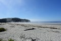 A gorgeous seascape view of the sandy beaches of Cape Scott Provincial Park, Vancouver Island, British Columbia, Canada.