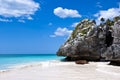 Gorgeous secluded Beach in Tulum Mexico Royalty Free Stock Photo