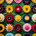 Beautiful collection of colorful flowers arranged together - generated with ai