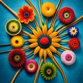 Beautiful collection of colorful flowers arranged together - generated with ai