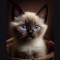 Gorgeous Siamese Kitten with Captivating Blue Eyes