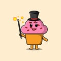 A gorgeous smart cute cartoon magician Cupcake