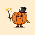 A gorgeous smart cute cartoon magician Pumpkin