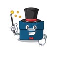 A gorgeous smart Magician of business suitcase cartoon design style