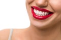 Gorgeous smile with red lips Royalty Free Stock Photo