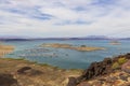 a gorgeous spring landscape at Lake Mead with vast blue water and majestic mountain ranges and boats and yachts docked Royalty Free Stock Photo