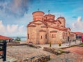 Gorgeous spring view of Church of Saints Clement and Panteleimon.