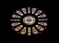 Gorgeous stained glass rose window in the Basilica of St. Nicholas, Amsterdam