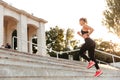 Gorgeous strong young sports woman running Royalty Free Stock Photo