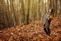 Gorgeous stylish beautiful happy brunette girl on a background o Royalty Free Stock Photo