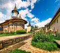 Gorgeous summer scene of Sucevita Monastery. Spectacular morning view of Eastern Orthodox Church, built in 1585 by Ieremia Movila,