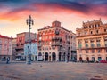 Gorgeous summer sunrise in Trieste, Italy, Europe.