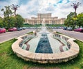 Gorgeous summer view of Palace of the Parliament. Picturesque morning cityscape of Bucharest city - Romania, Europe. Traveling Royalty Free Stock Photo