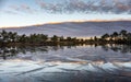 gorgeous sunrise on a bog lake