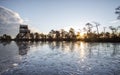 gorgeous sunrise on a bog lake Royalty Free Stock Photo