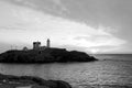 Early morning sunrise over the iconic Nubble Lighthouse at Christmastime, Long Sands Beach, Maine, 2018