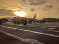 Gorgeous SUNRISE at Lankawi Island Airport Royalty Free Stock Photo