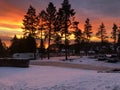 Gorgeous sunrise over Flathead Lake, MT