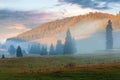 Gorgeous sunrise in romanian mountains