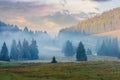 Gorgeous sunrise in romanian mountains