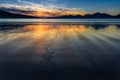 Gorgeous sunset on the beach. Luskentyre, Isle of Harris, Scotland.