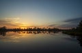 Gorgeous sunset on a bog lake Royalty Free Stock Photo