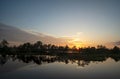 gorgeous sunset on a bog lake Royalty Free Stock Photo