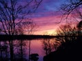 Gorgeous Sunset on Lake Wylie in Tega Cay, South Carolina Royalty Free Stock Photo