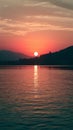 Gorgeous sunset over Lake Geneva, peaceful and serene atmosphere Royalty Free Stock Photo