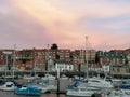 Gorgeous sunset over Whitby harbour