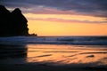 Gorgeous Sunset at Piha Beach Royalty Free Stock Photo