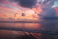 Gorgeous sunset view on Kuta beach Royalty Free Stock Photo