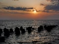 Gorgeous sunsets of the Black Sea! Unreal beauty seems to be an ordinary event. Royalty Free Stock Photo