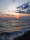 Gorgeous sunsets of the Black Sea! Unreal beauty seems to be an ordinary event. Royalty Free Stock Photo