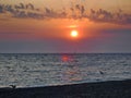 Gorgeous sunsets of the Black Sea! Unreal beauty seems to be an ordinary event. Royalty Free Stock Photo