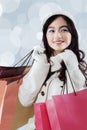 Gorgeous teenage girl holding shopping bags Royalty Free Stock Photo