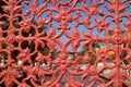 Gorgeous Thai Traditional Pattern of Cast Iron Railing of the Bridge Crossing a Canal inside Wat Benchamabophit Temple